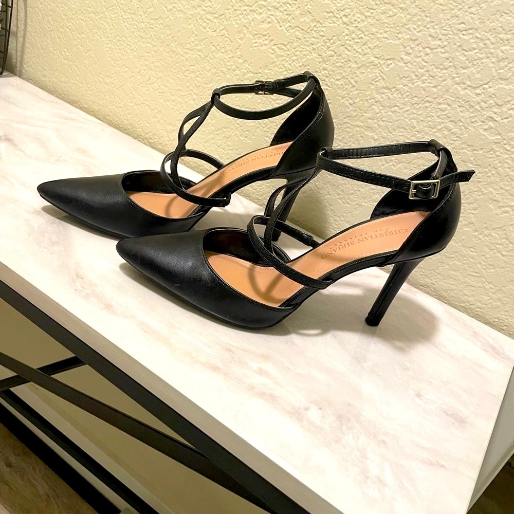 Black Criss Cross Strappy Heels